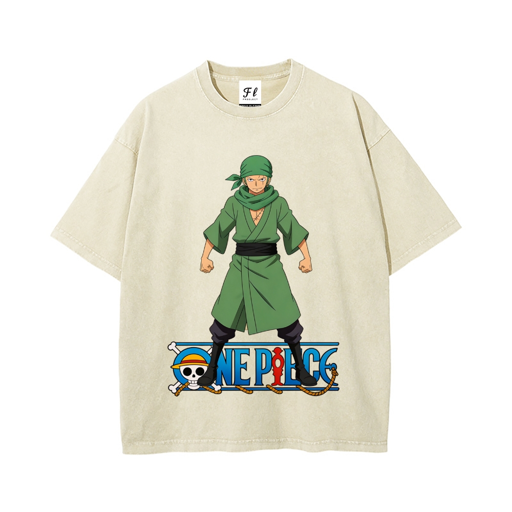 Vintage Oversized T-Shirt One Piece Roronoa Zoro