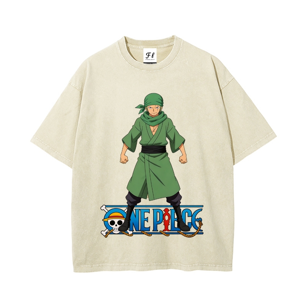 Vintage Oversized T-Shirt One Piece Roronoa Zoro