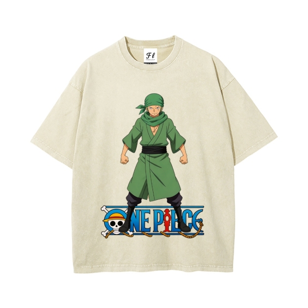 Vintage Oversized T-Shirt One Piece Roronoa Zoro