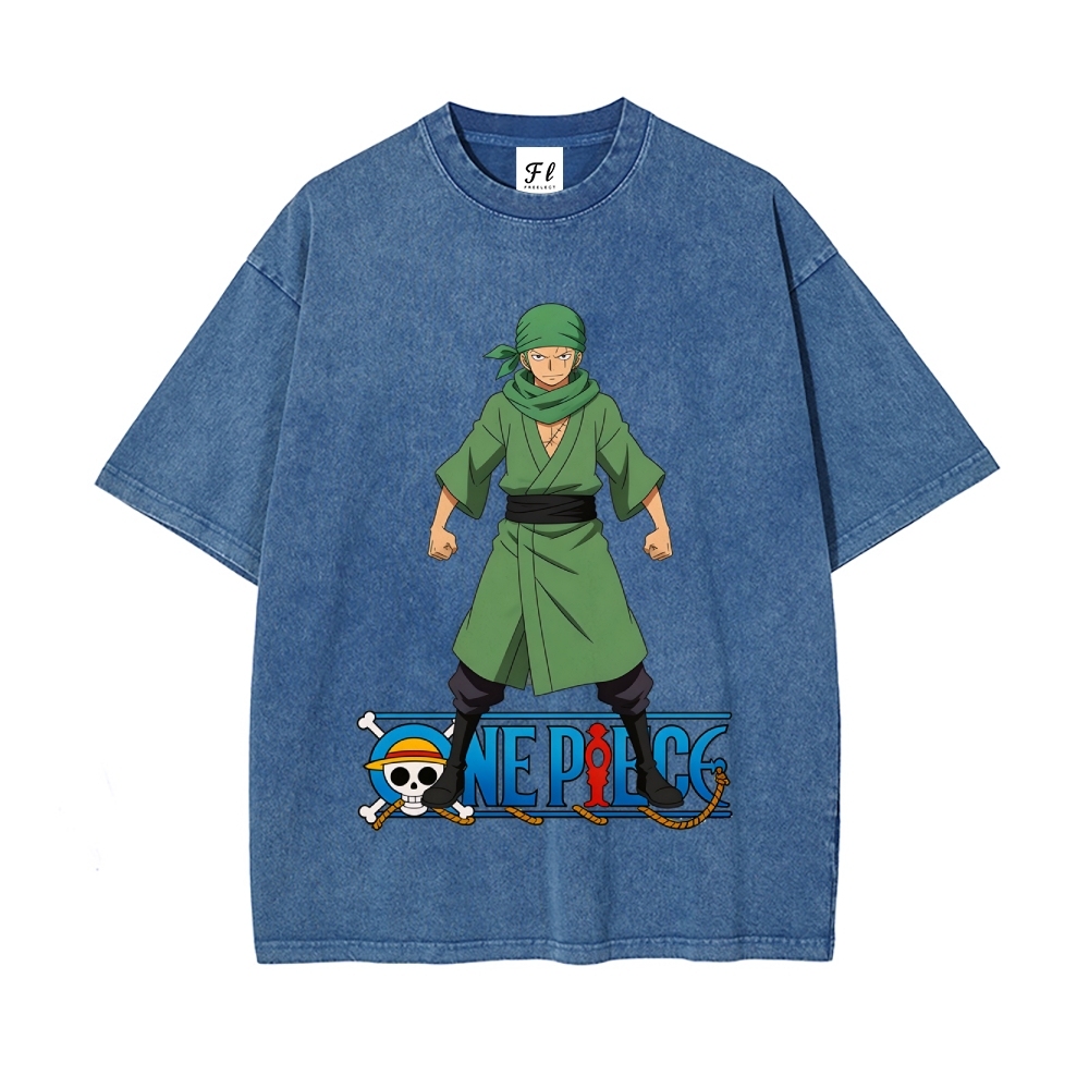 Vintage Oversized T-Shirt One Piece Roronoa Zoro
