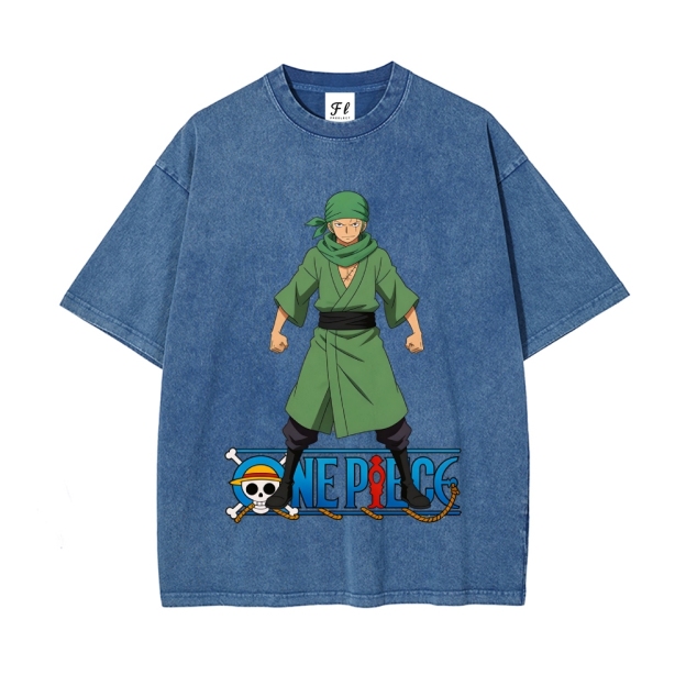 Vintage Oversized T-Shirt One Piece Roronoa Zoro