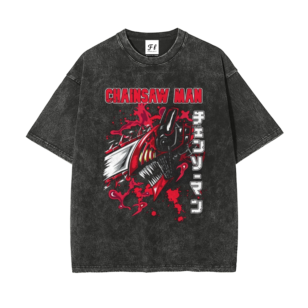 Unisex Vintage Washed Tee Chainsaw Man