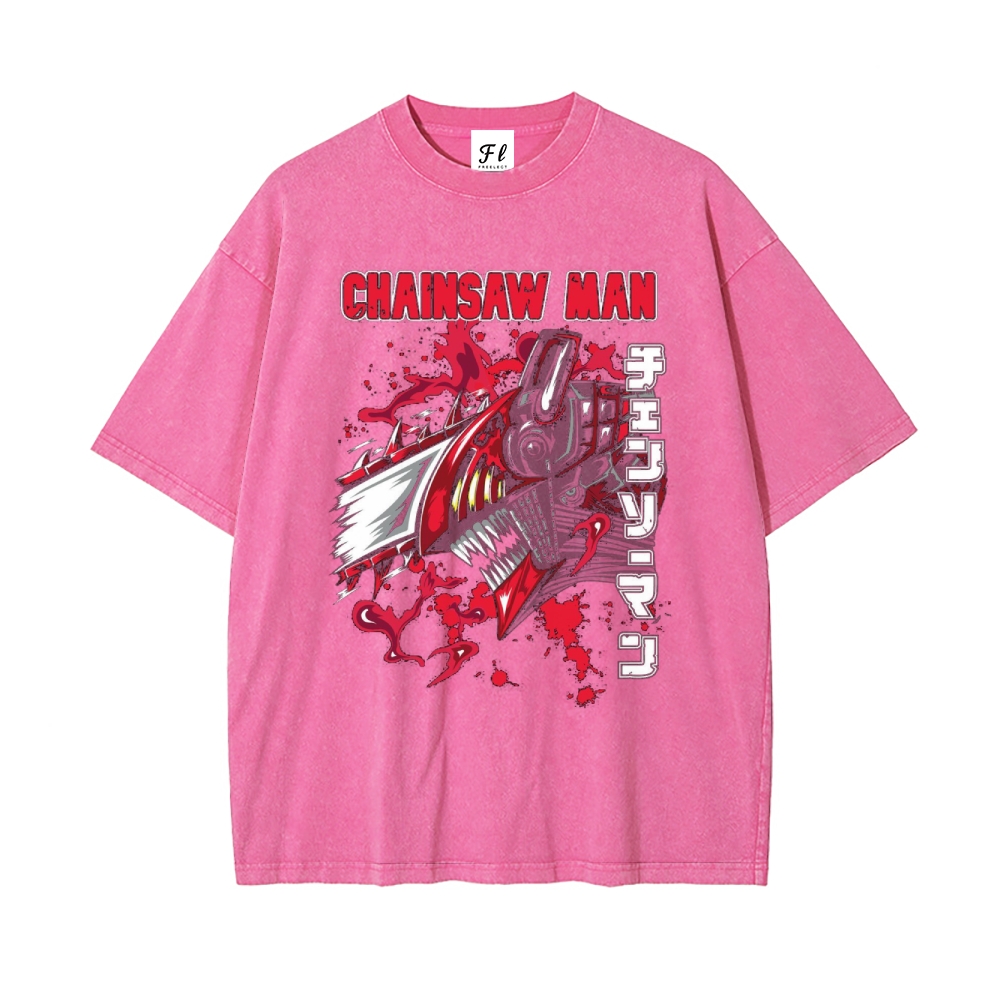 Unisex Vintage Washed Tee Chainsaw Man