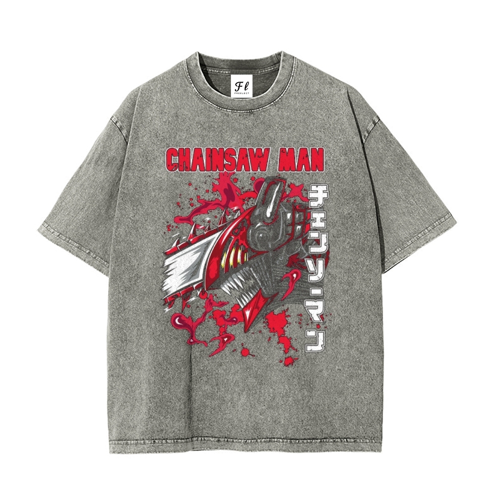 Unisex Vintage Washed Tee Chainsaw Man