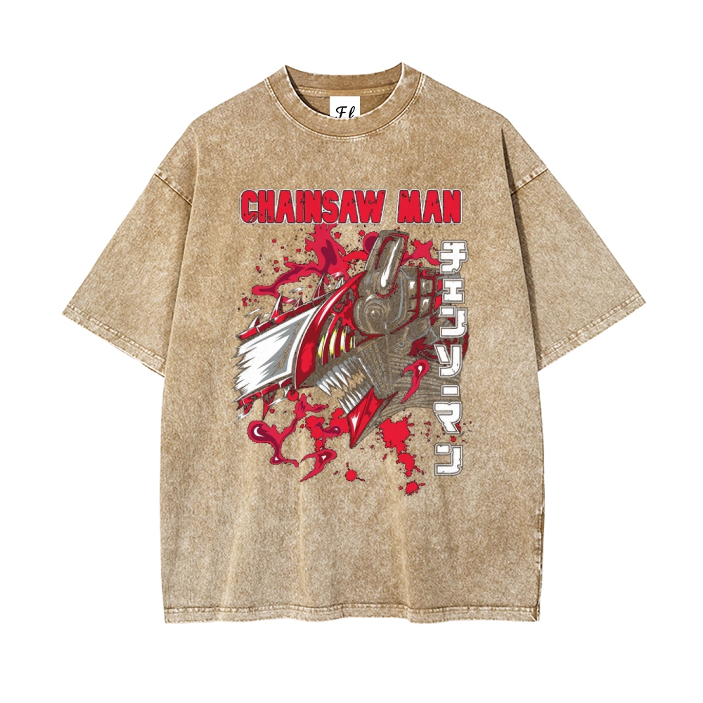 Unisex Vintage Washed Tee Chainsaw Man