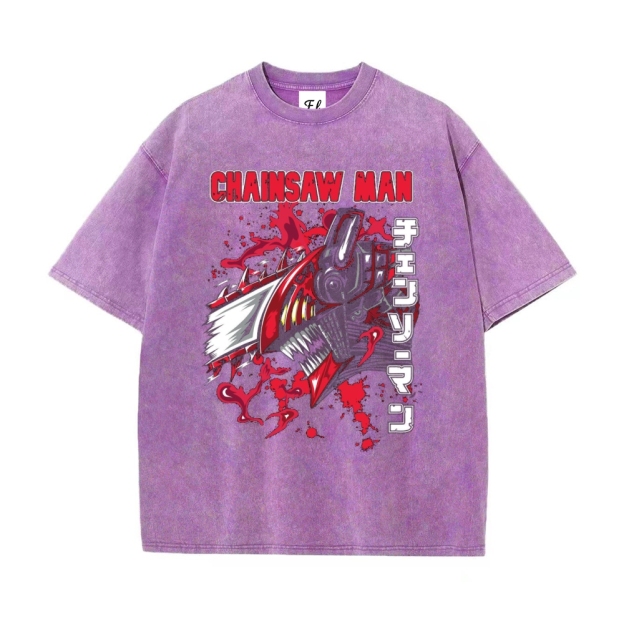 Unisex Vintage Washed Tee Chainsaw Man