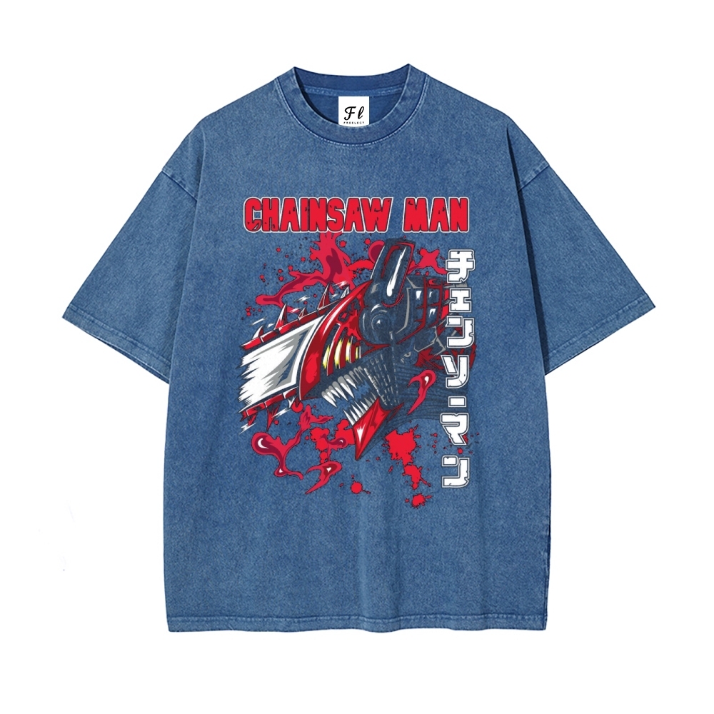 Unisex Vintage Washed Tee Chainsaw Man