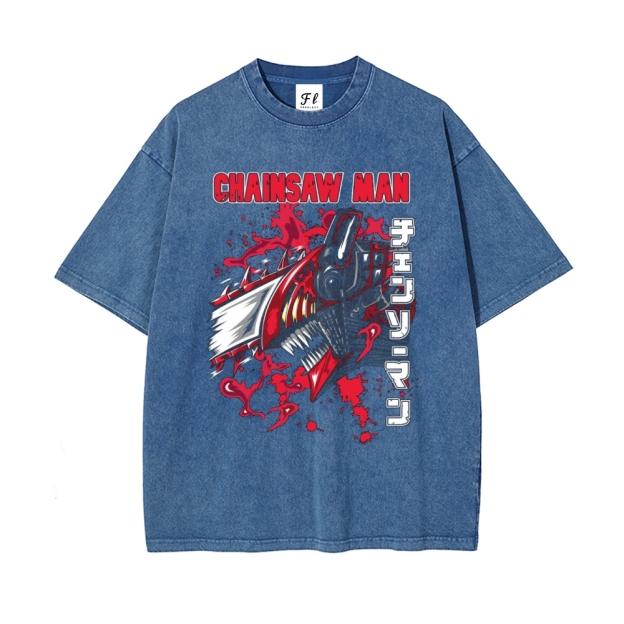 Unisex Vintage Washed Tee Chainsaw Man
