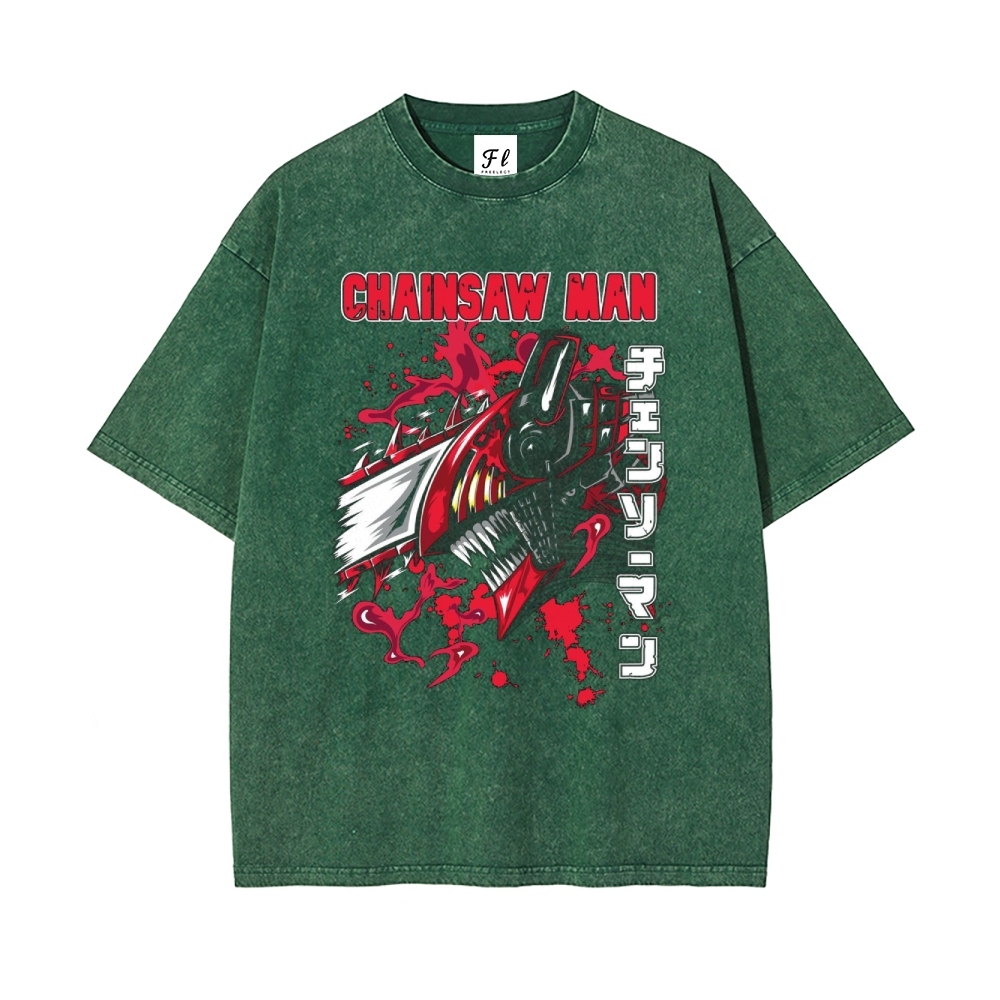 Unisex Vintage Washed Tee Chainsaw Man