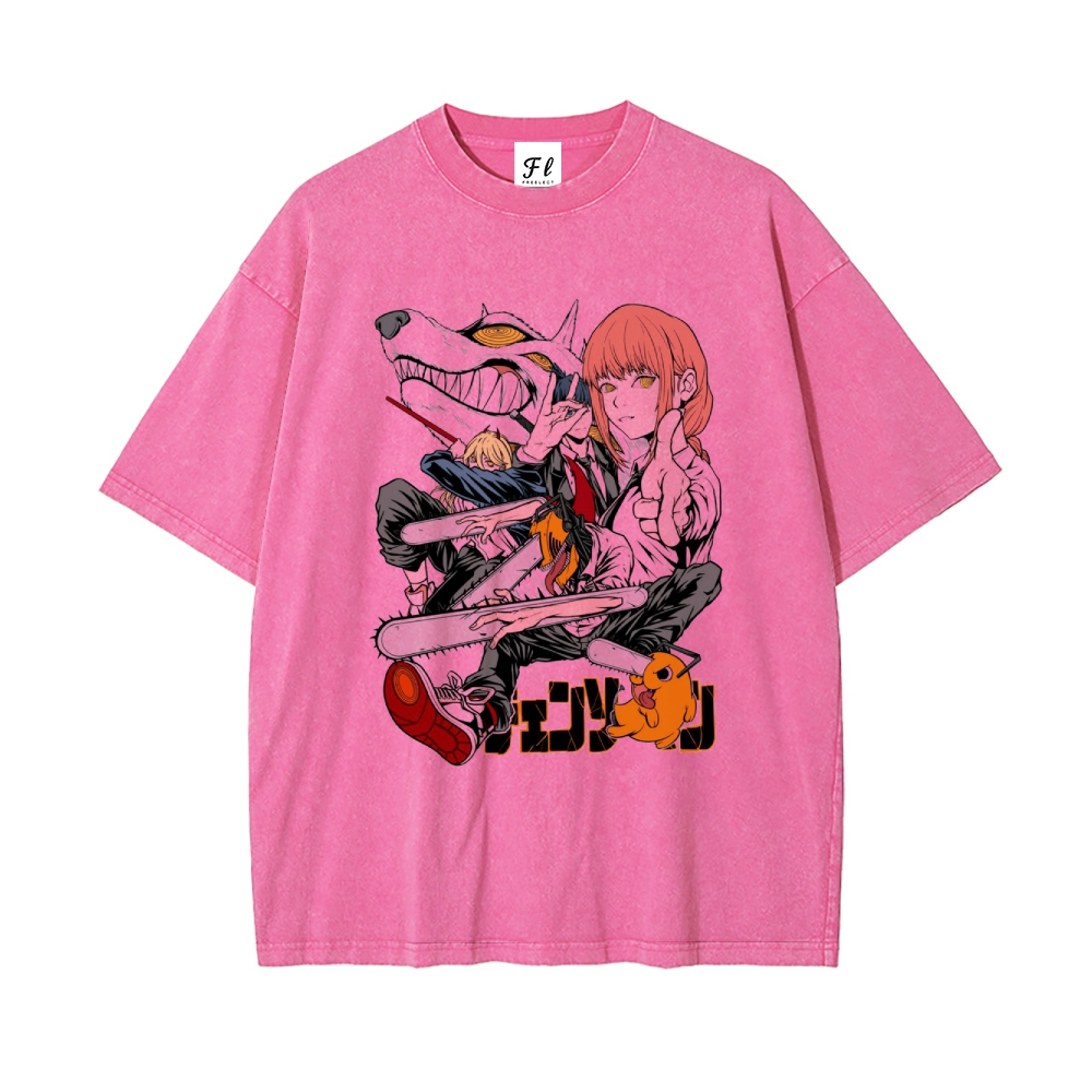 Unisex Vintage Washed Tee Chainsaw Man