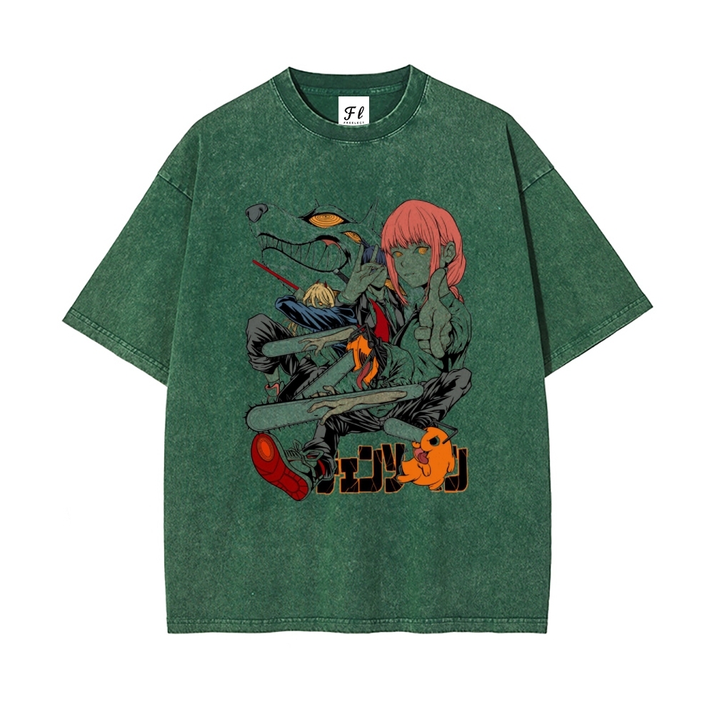 Unisex Vintage Washed Tee Chainsaw Man