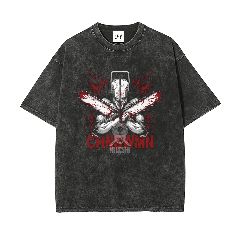 Unisex Vintage Washed Tee Chainsaw Man