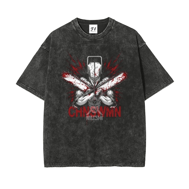 Unisex Vintage Washed Tee Chainsaw Man