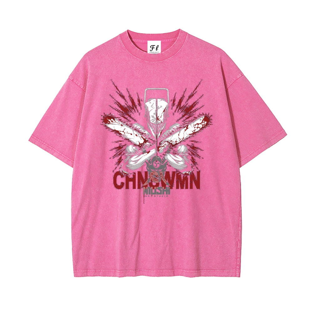 Unisex Vintage Washed Tee Chainsaw Man