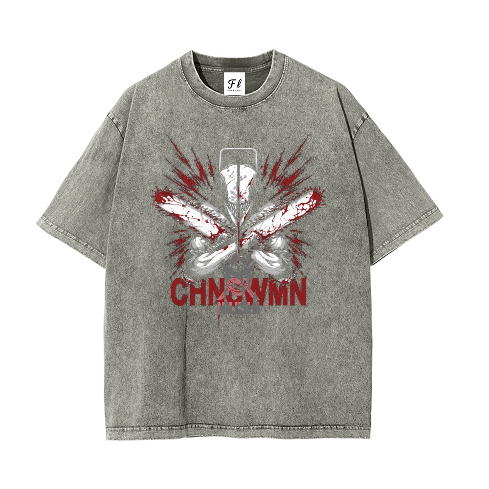Unisex Vintage Washed Tee Chainsaw Man