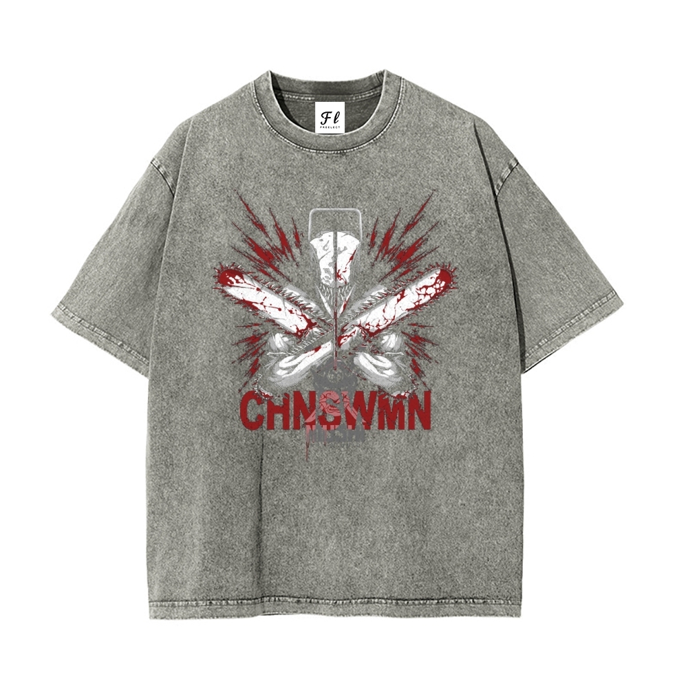 Unisex Vintage Washed Tee Chainsaw Man