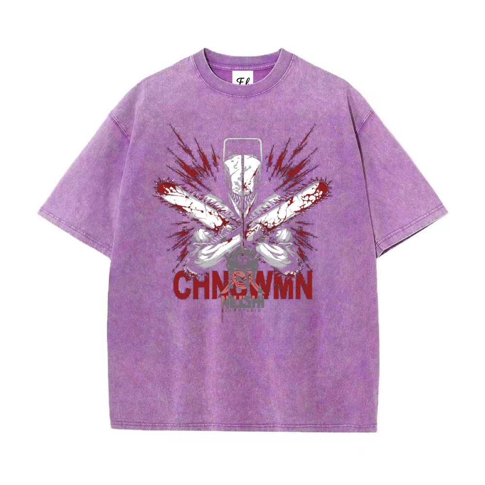Unisex Vintage Washed Tee Chainsaw Man