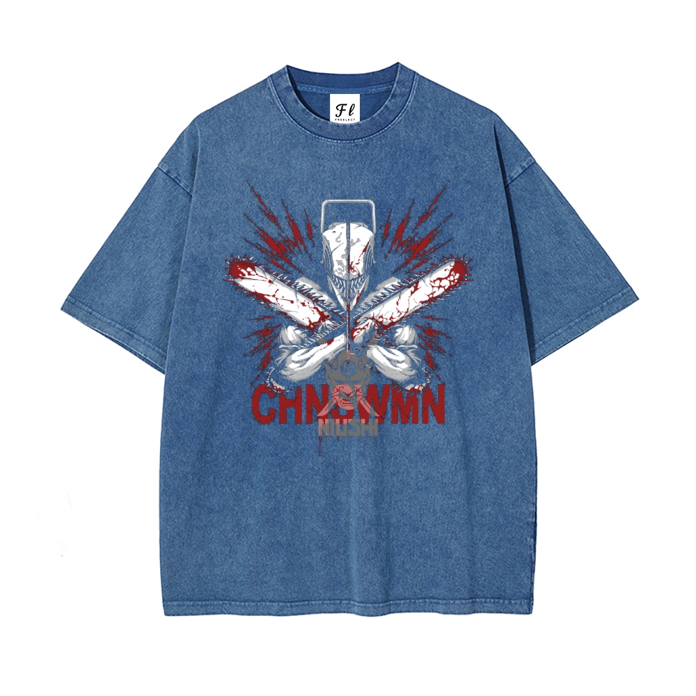 Unisex Vintage Washed Tee Chainsaw Man