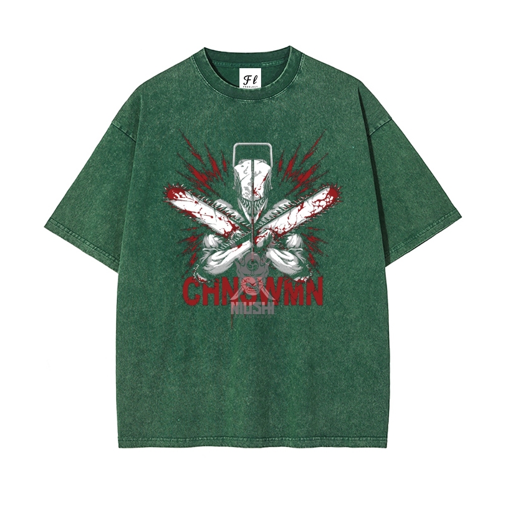 Unisex Vintage Washed Tee Chainsaw Man