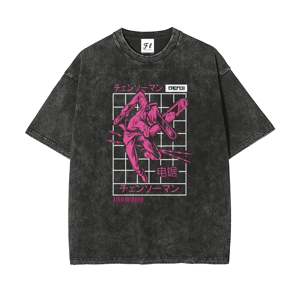 Unisex Vintage Washed Tee Chainsaw Man