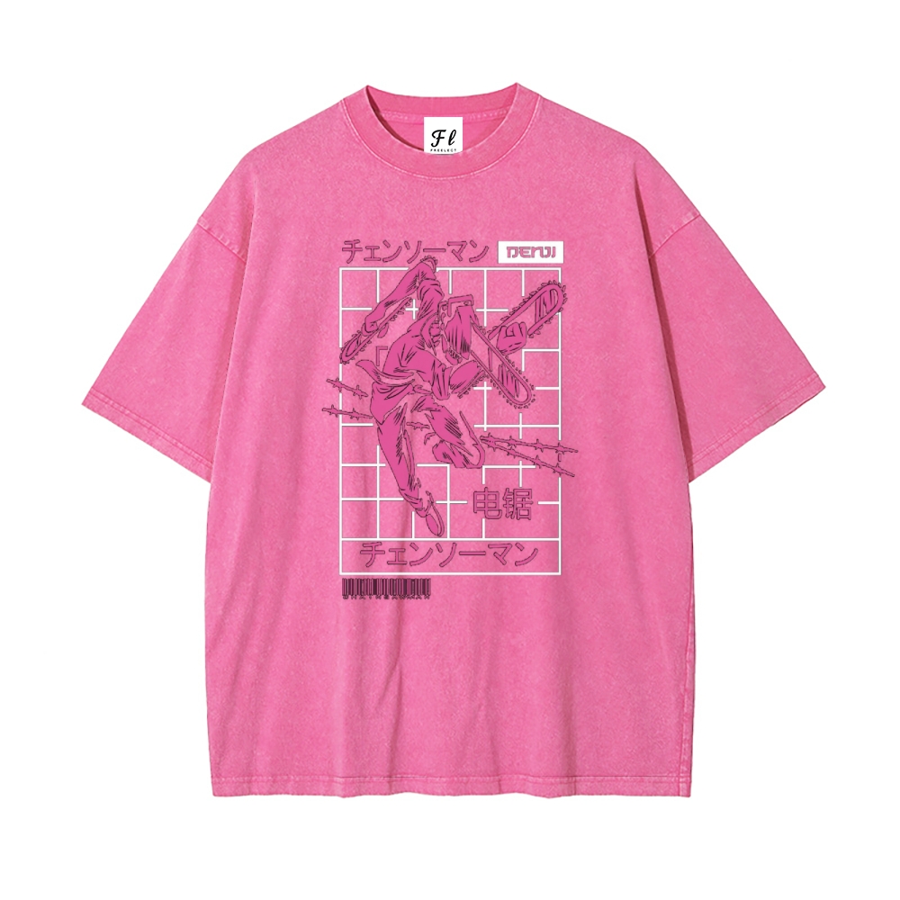 Unisex Vintage Washed Tee Chainsaw Man