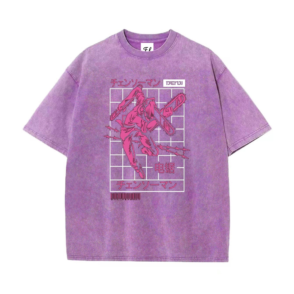 Unisex Vintage Washed Tee Chainsaw Man