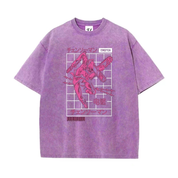 Unisex Vintage Washed Tee Chainsaw Man