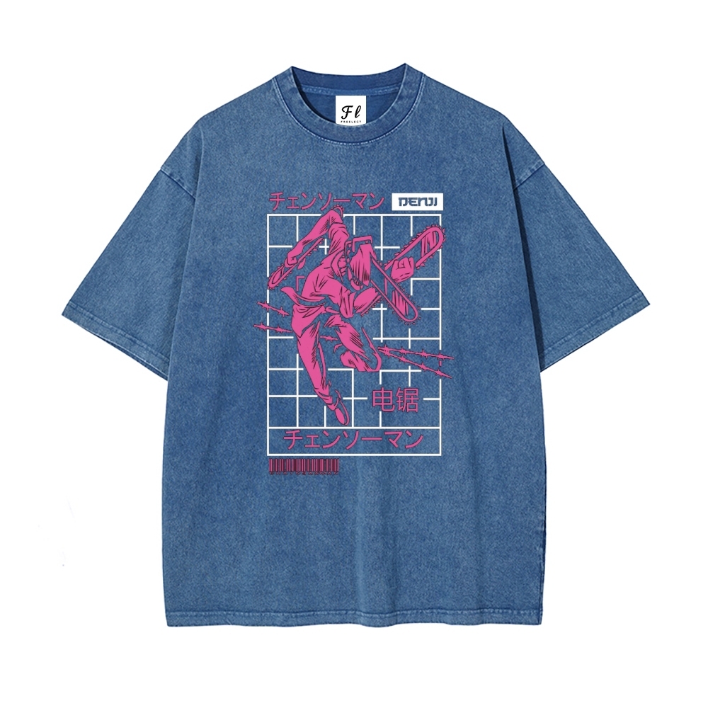 Unisex Vintage Washed Tee Chainsaw Man