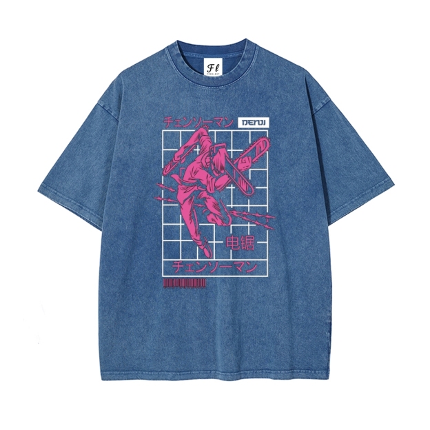 Unisex Vintage Washed Tee Chainsaw Man