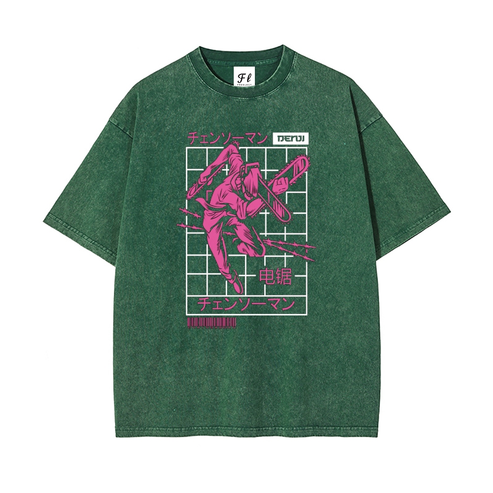 Unisex Vintage Washed Tee Chainsaw Man