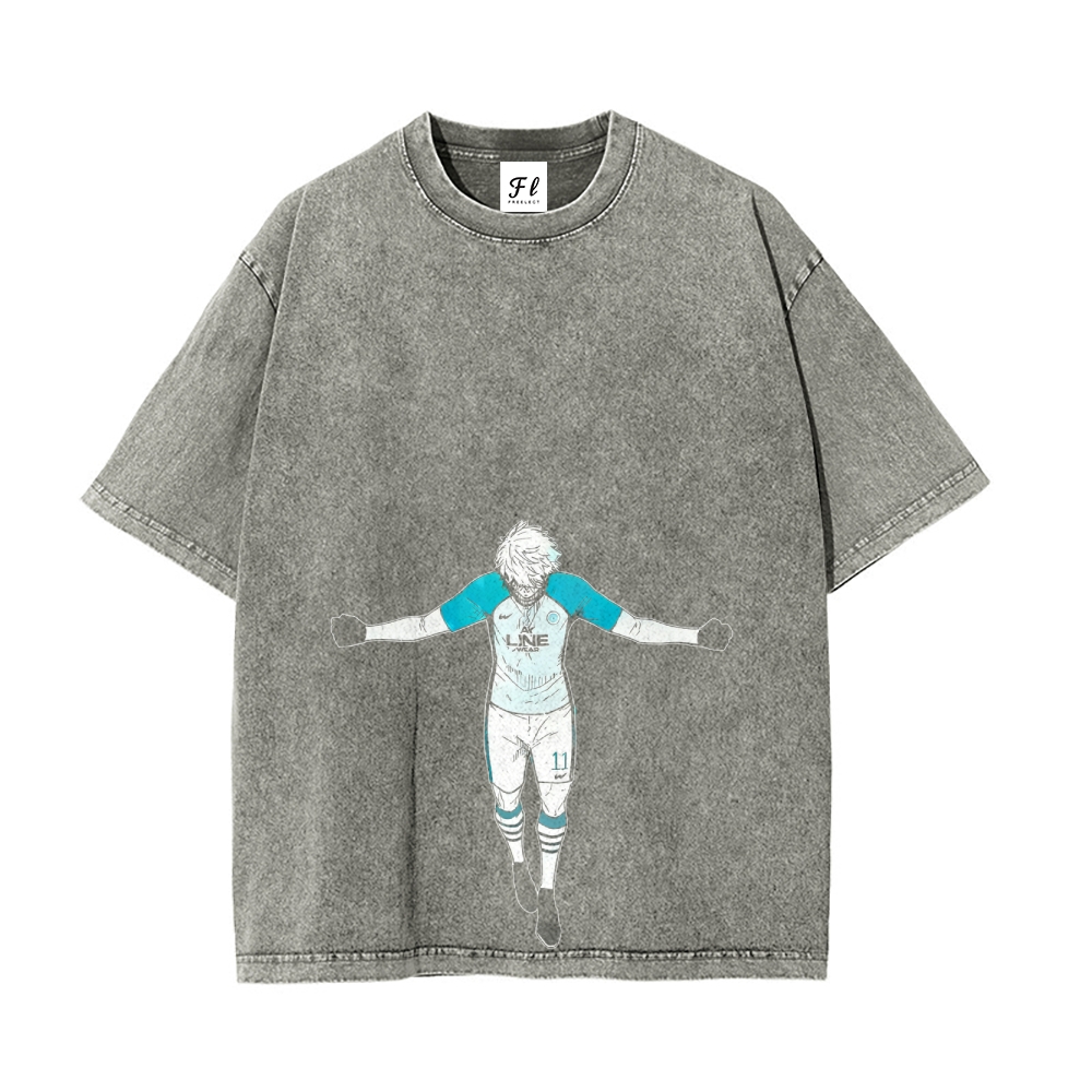 Blue lock pure cotton unisex round neck anime t-shirt