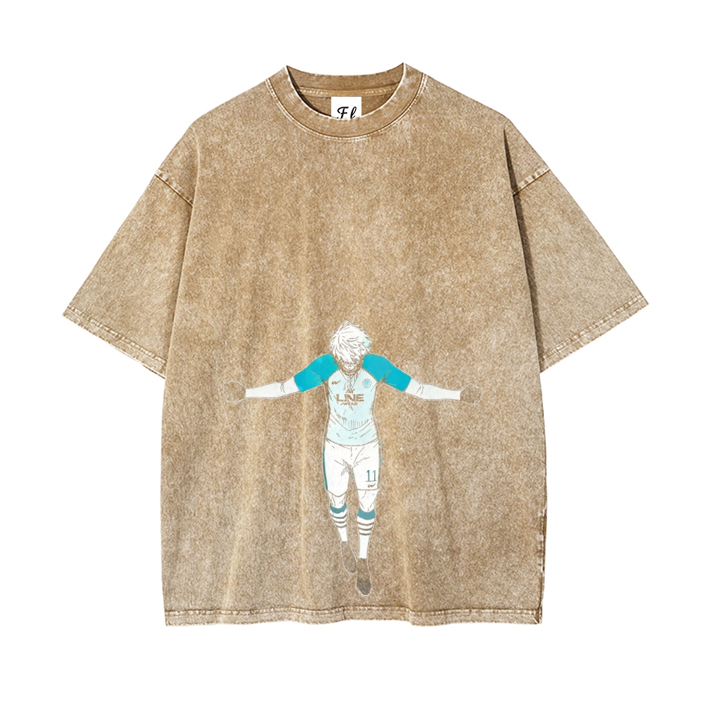 Blue lock pure cotton unisex round neck anime t-shirt