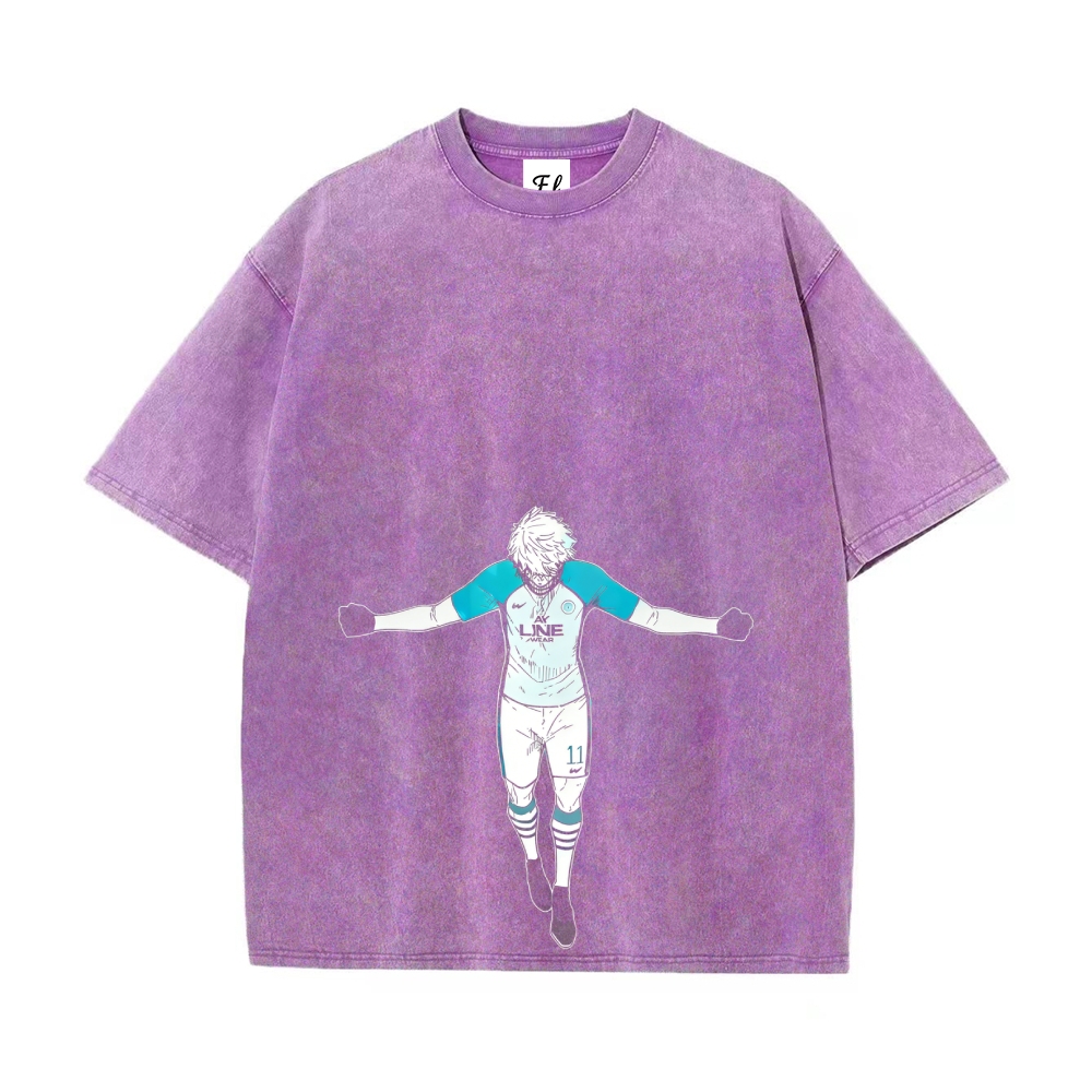 Blue lock pure cotton unisex round neck anime t-shirt