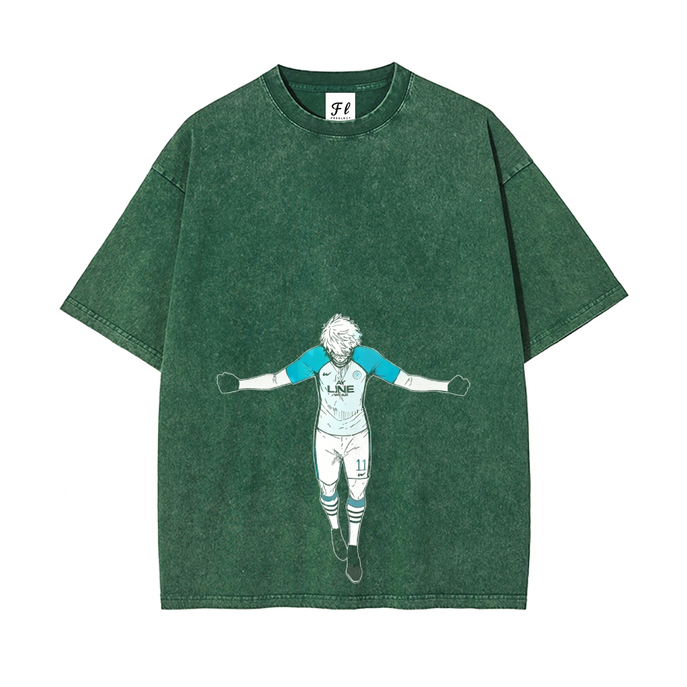 Blue lock pure cotton unisex round neck anime t-shirt
