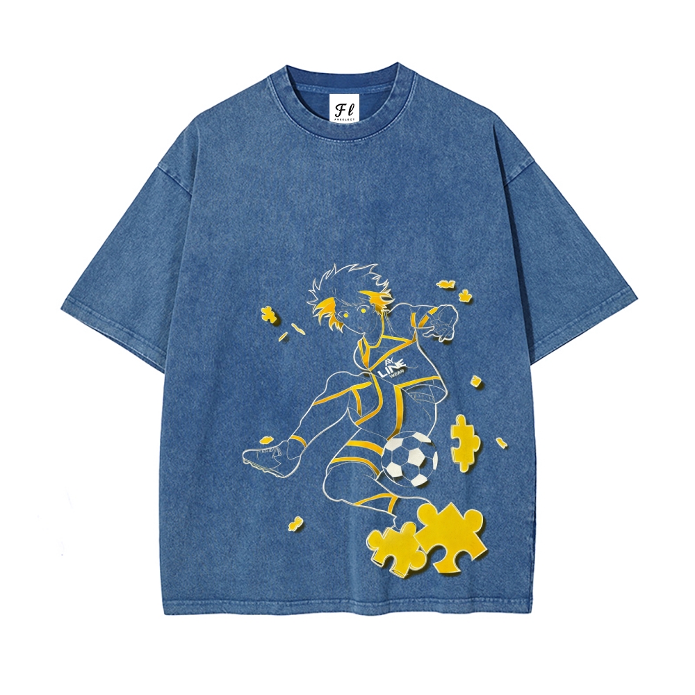 Blue lock pure cotton unisex round neck anime t-shirt