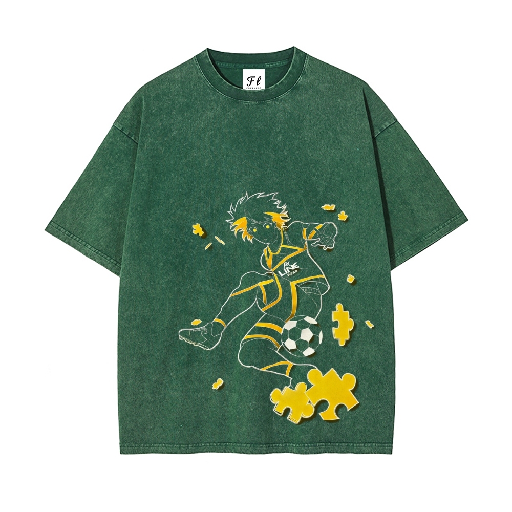 Blue lock pure cotton unisex round neck anime t-shirt