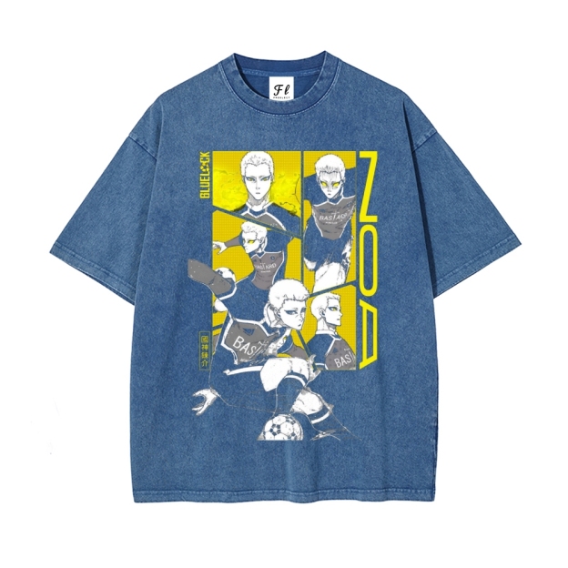 Blue lock pure cotton unisex round neck anime t-shirt