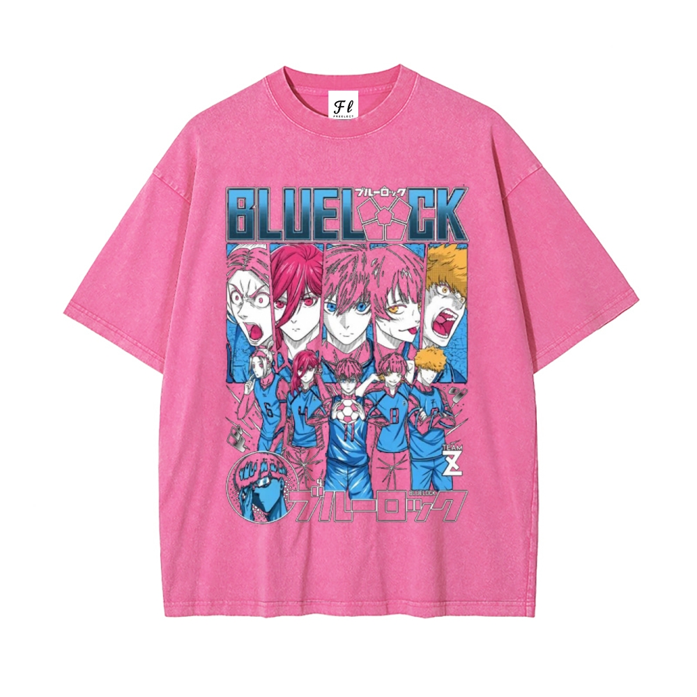 Blue lock pure cotton unisex round neck anime t-shirt