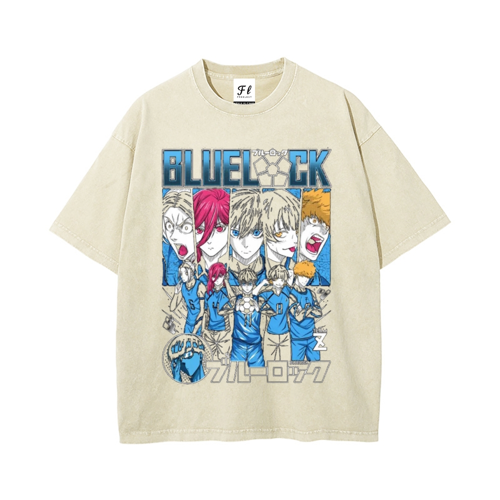 Blue lock pure cotton unisex round neck anime t-shirt