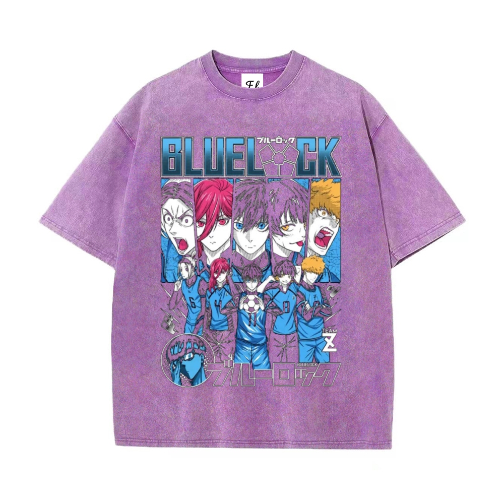 Blue lock pure cotton unisex round neck anime t-shirt