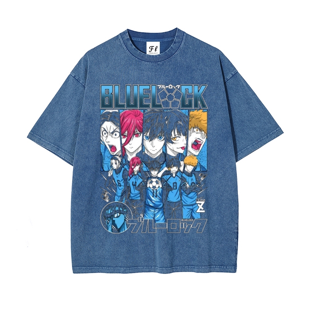 Blue lock pure cotton unisex round neck anime t-shirt