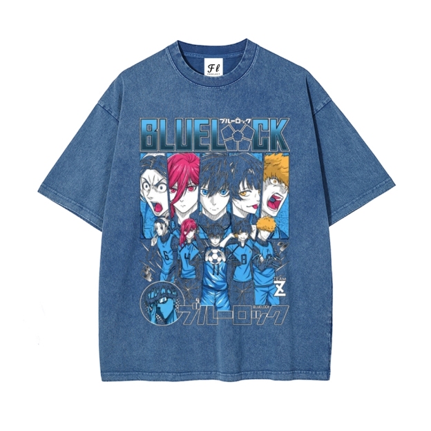 Blue lock pure cotton unisex round neck anime t-shirt