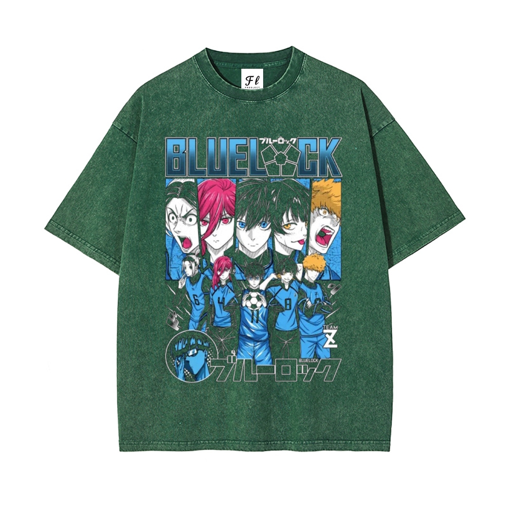 Blue lock pure cotton unisex round neck anime t-shirt