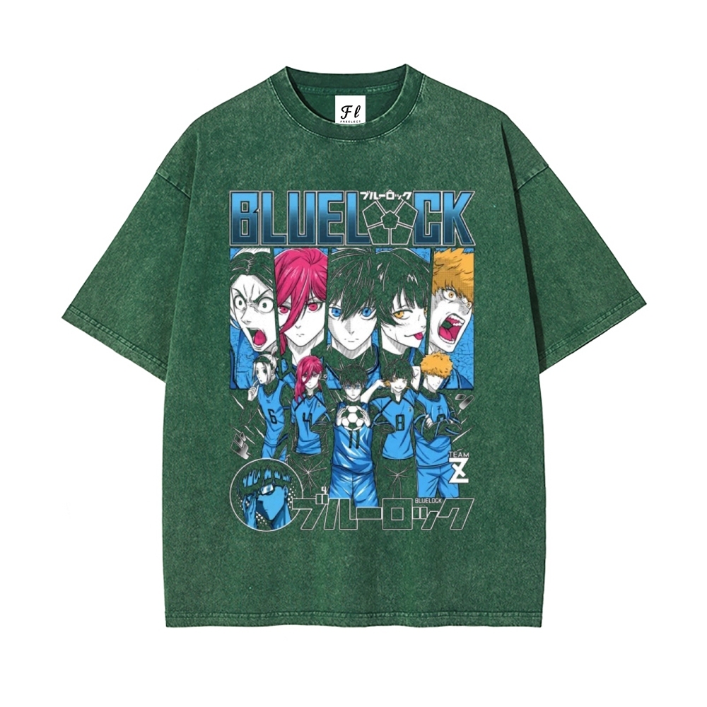 Blue lock pure cotton unisex round neck anime t-shirt