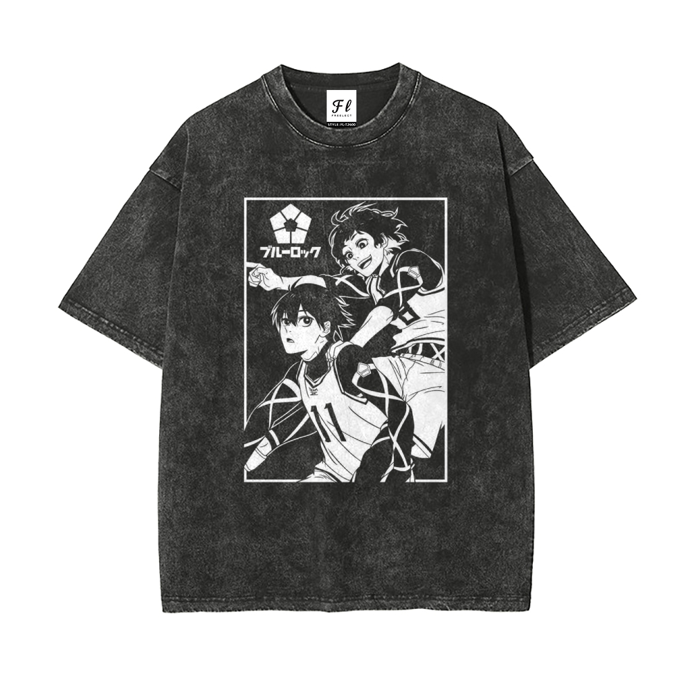 Vintage Oversized T-Shirt Blue Lock