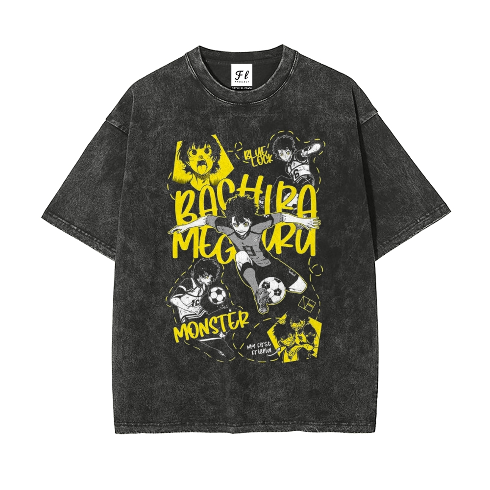 Vintage Oversized T-Shirt Blue Lock