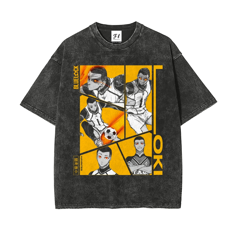 Vintage Oversized T-Shirt Blue Lock