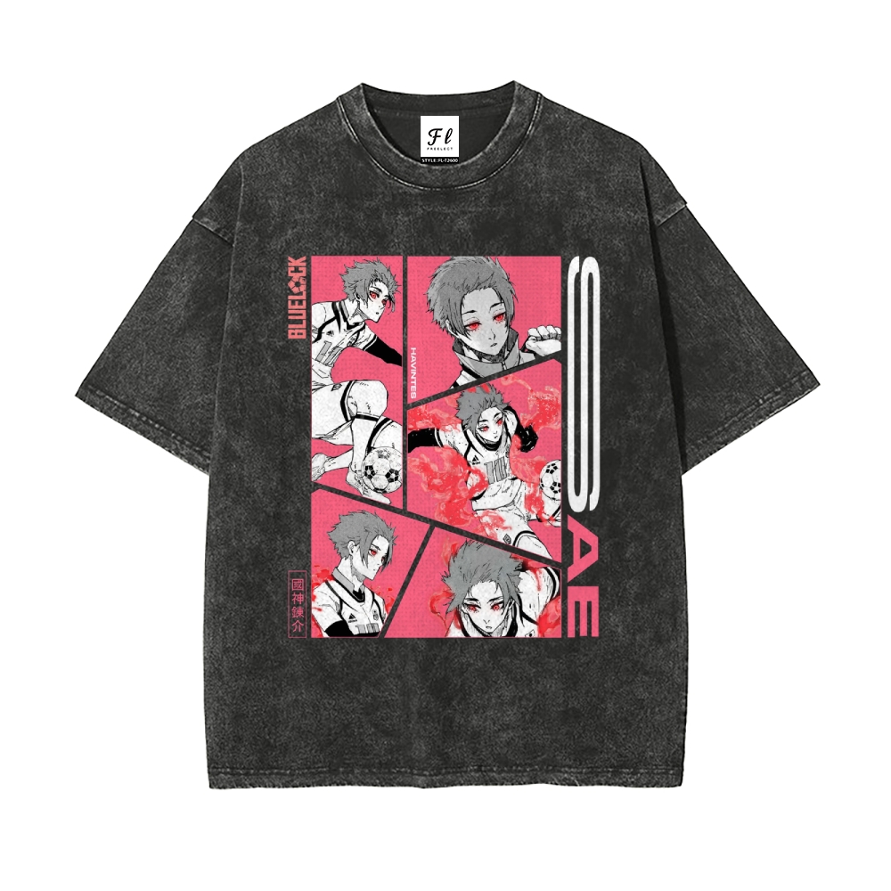 Vintage Oversized T-Shirt Blue Lock