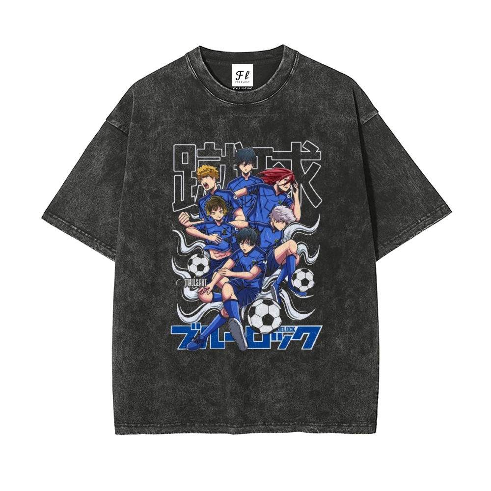 Vintage Oversized T-Shirt Blue Lock