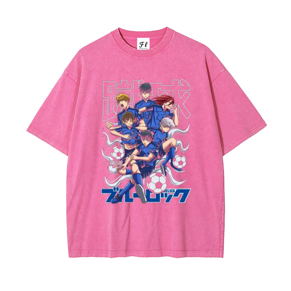 Vintage Oversized T-Shirt Blue Lock